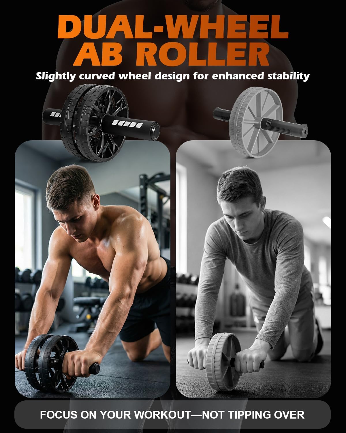 Upgraded Ab Roller Wheel with Knee Pad