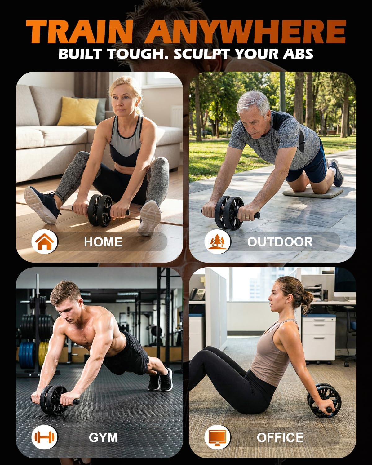 Upgraded Ab Roller Wheel with Knee Pad
